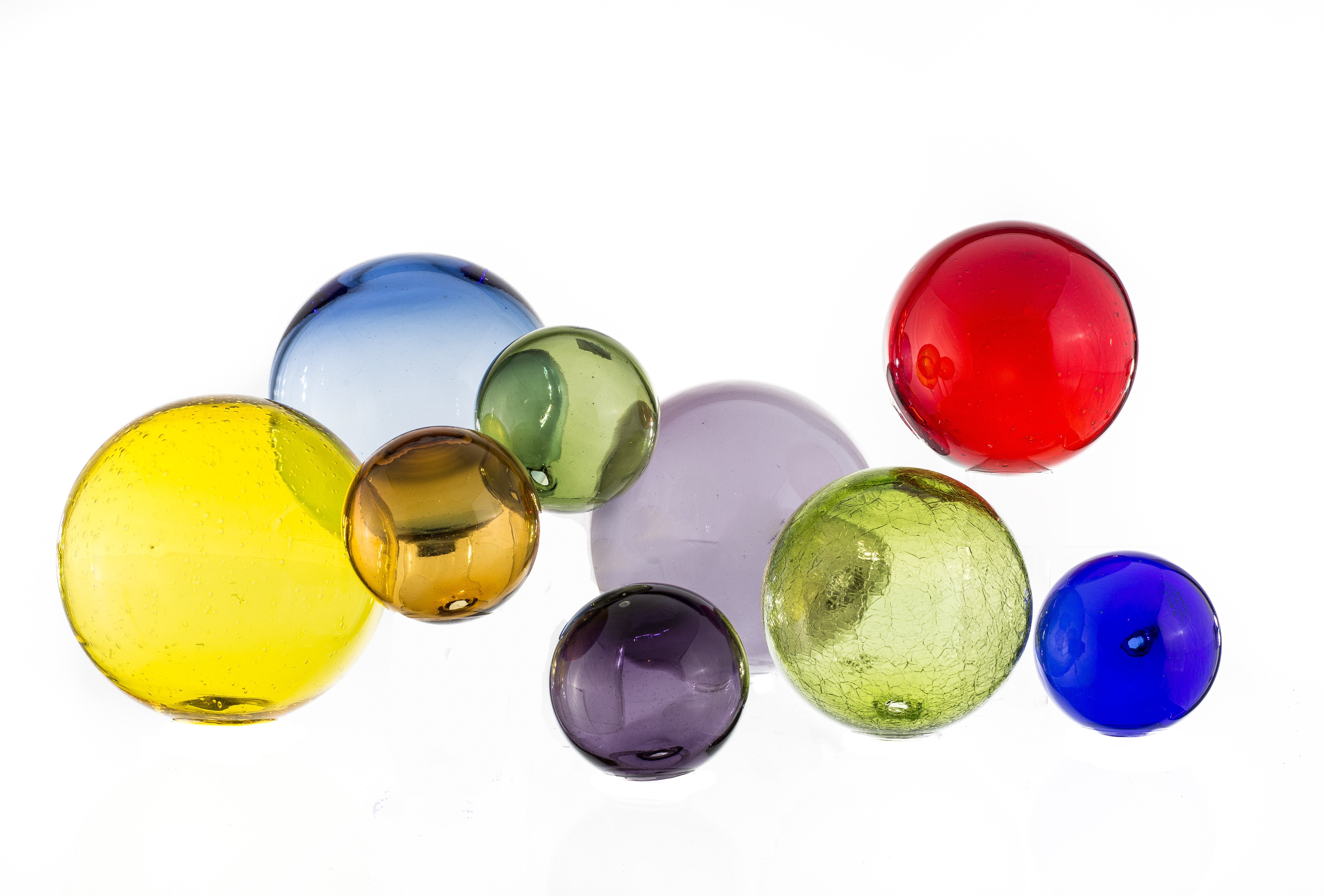 Translucent spheres in an array of vibrant colors