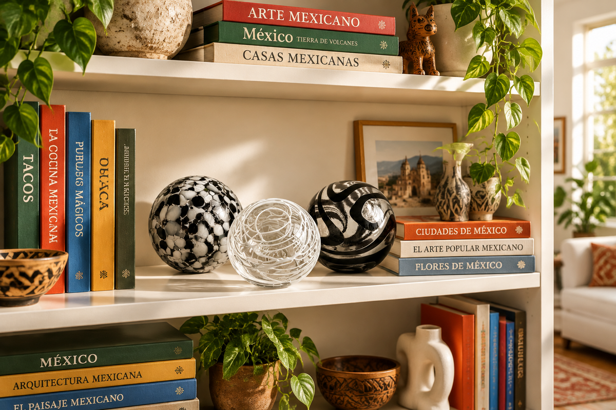 BLACK & WHITE Decorative Glass Balls set of 3