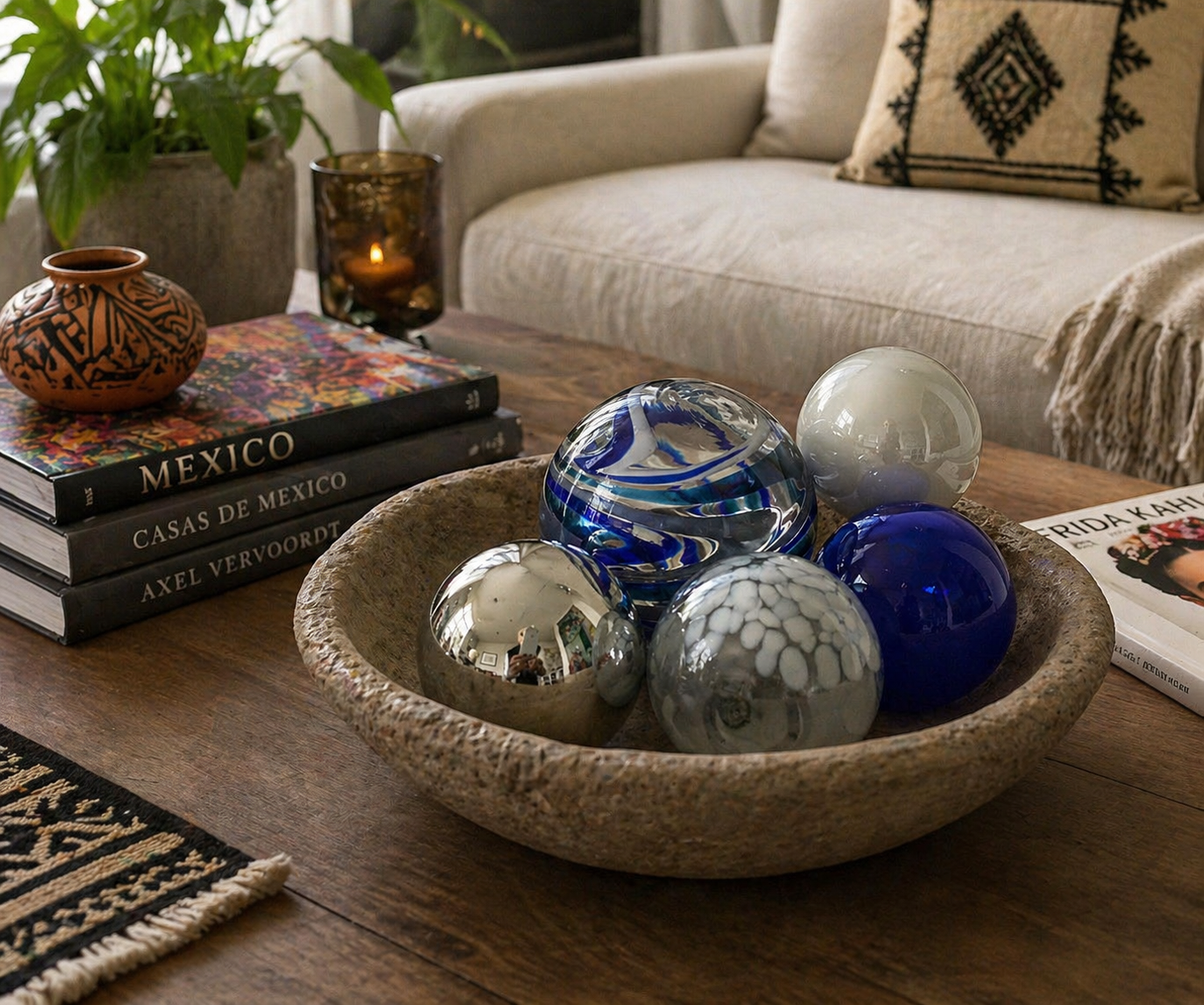 MIDNIGHT Set of 5 Decorative Glass Balls