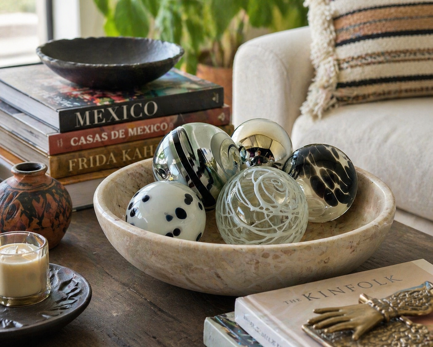 ONYX Set of 5 Decorative Glass Balls