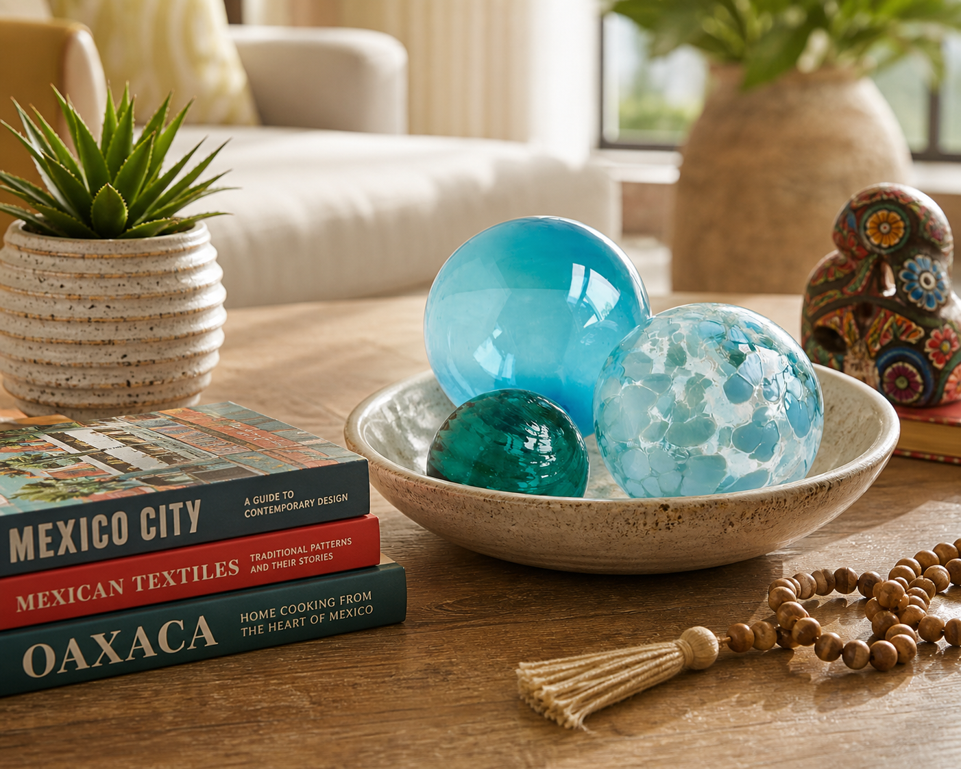 Glass Balls Sphere Set of 3 - Aqua, Sky & Teal – Worldly Goods Too