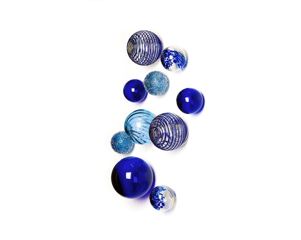 COBALT Decorative Glass Wall Art-10 PC.-Worldly Goods Too
