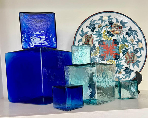 Aqua 2-inch Hollow Glass Cube-Worldly Goods Too