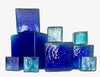 Aqua 2-inch Hollow Glass Cube-Worldly Goods Too