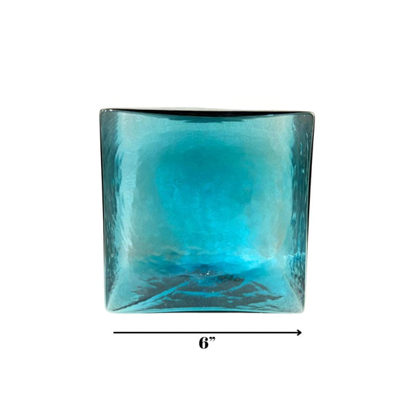 Aqua 6-inch Hollow Glass Cube-Worldly Goods Too
