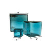 Aqua 4-inch Hollow Glass Cube-Worldly Goods Too