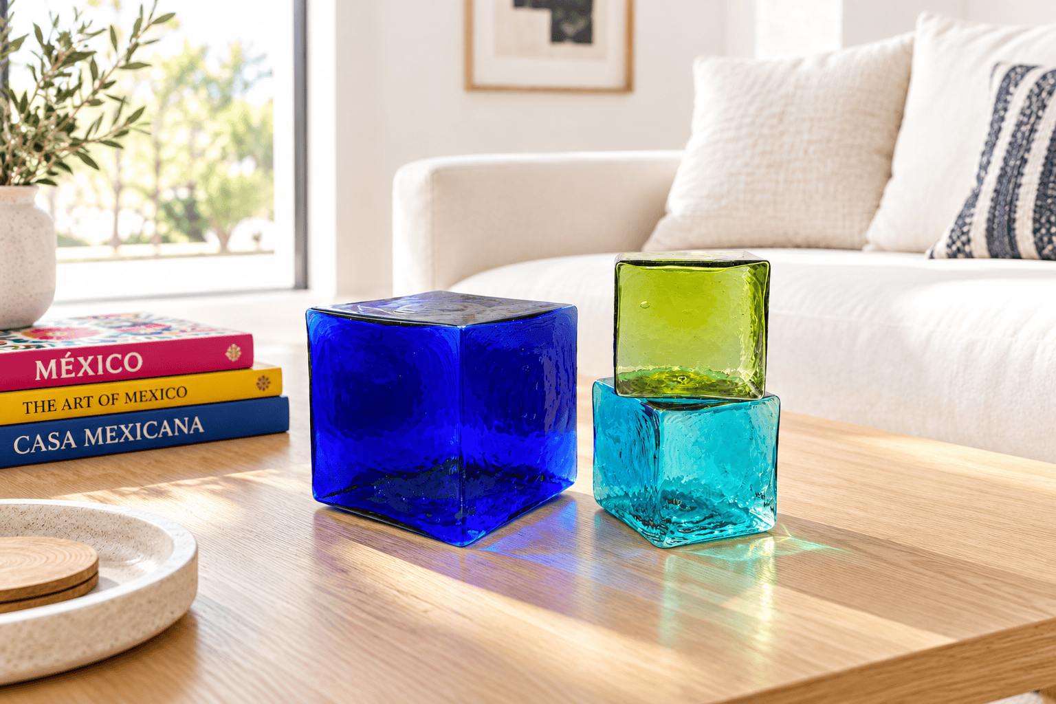 Cube/set 3-Cobalt-Lime-Aqua