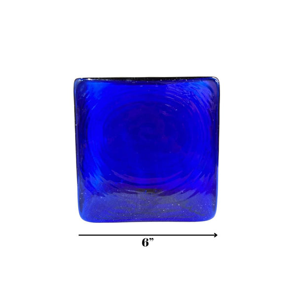 Cobalt 6-inch Hollow Glass Cube-Worldly Goods Too