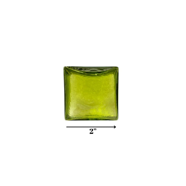Lime 2-inch Hollow Glass Cube-Worldly Goods Too