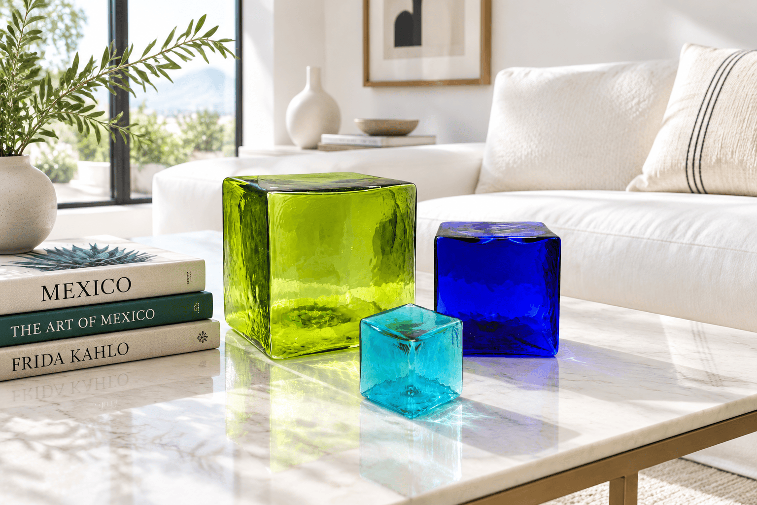 Cube/set 3-Lime-Cobalt-Aqua