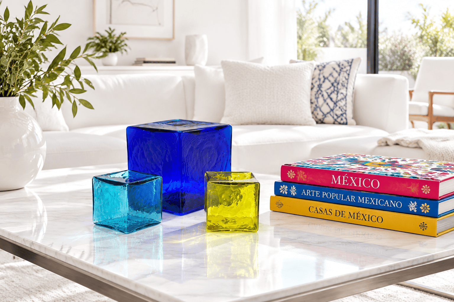 Cube/set 3-Cobalt Aqua & Lemon