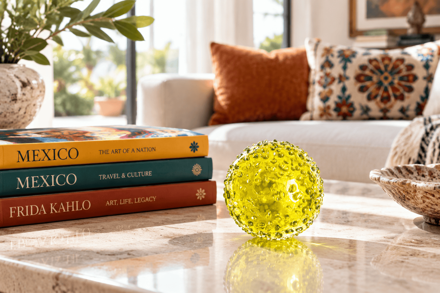 Lemon Iced 3-inch Glass Ball-Worldly Goods Too
