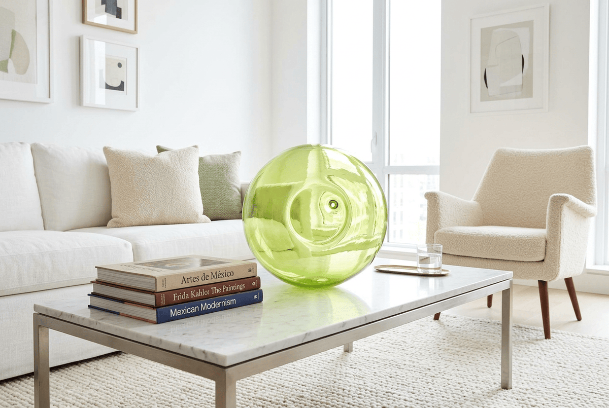 Lime 13-inch Glass Ball-Worldly Goods Too