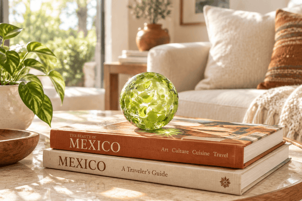 Lime Speckled 2.5-inch Glass Ball-Worldly Goods Too