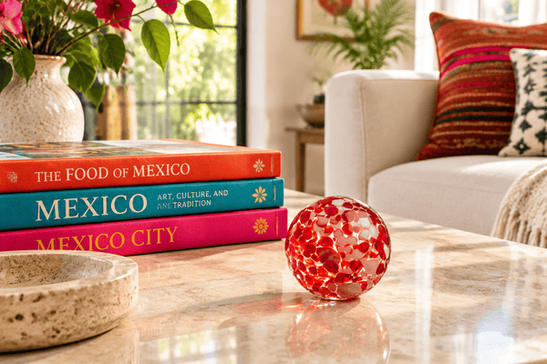 Ruby Speckled 2.5-inch Glass Ball-Worldly Goods Too