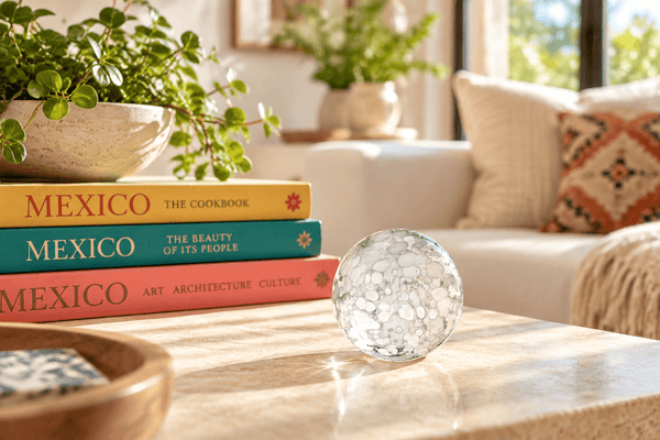 White Speckled 2.5-inch Glass Ball-Worldly Goods Too