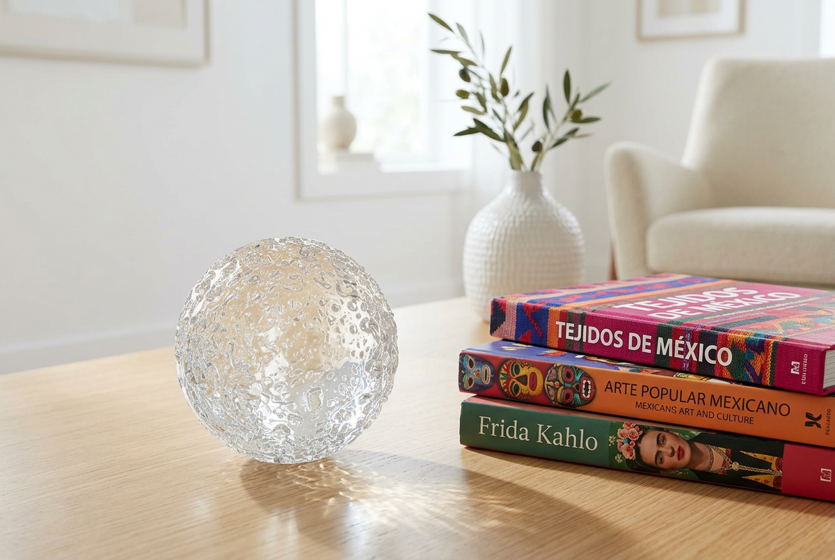 Clear Iced 3-inch Glass Ball