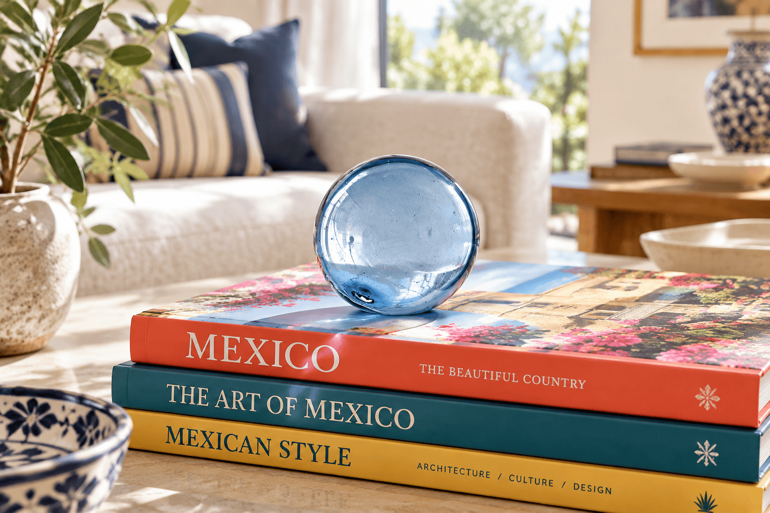 Denim 3-inch Glass Ball-Worldly Goods Too