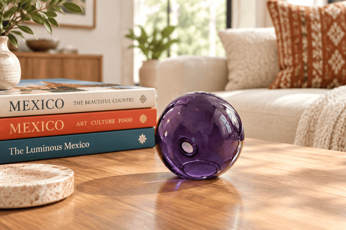 Eggplant 3 -inch Glass Ball-Worldly Goods Too