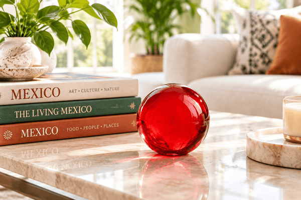 Ruby 3-inch Glass Ball-Worldly Goods Too