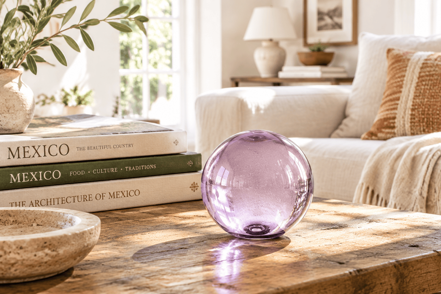 Lavender 3-inch Glass Ball-Worldly Goods Too