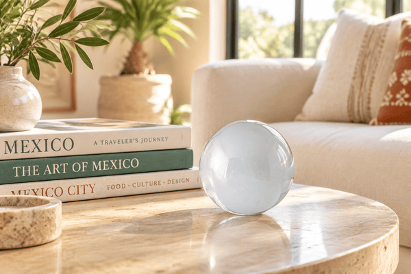 Smoke Whitewashed 3-inch Glass Ball-Worldly Goods Too
