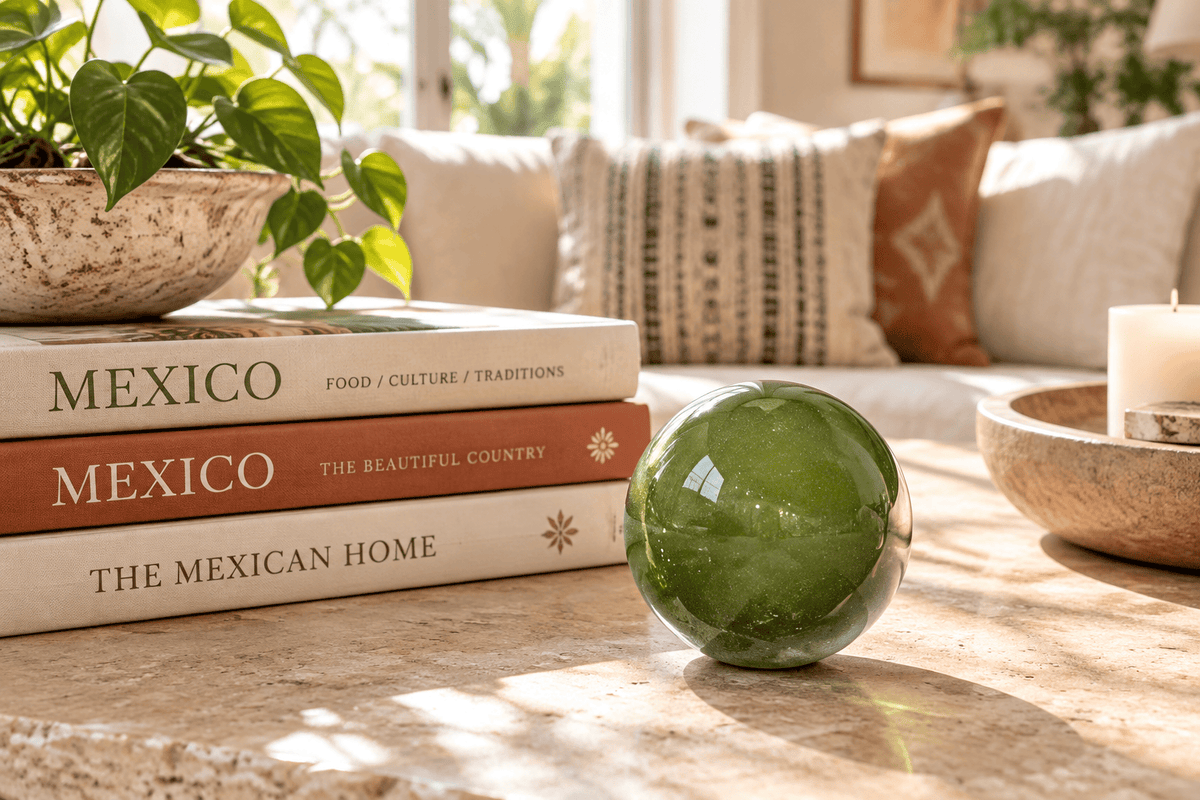 Olive Whitewashed 3-inch Glass Ball
