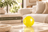 Lemon Whitewashed 3-inch Glass Ball-Worldly Goods Too