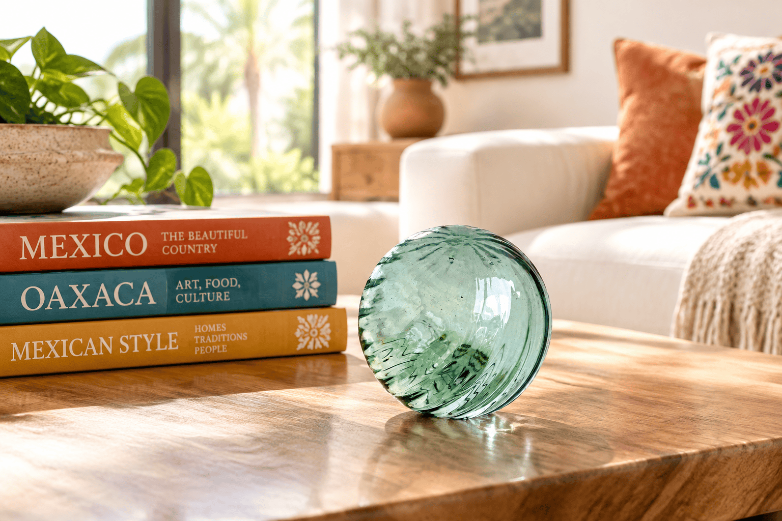 Mint Twirled 3-inch Glass Ball-Worldly Goods Too