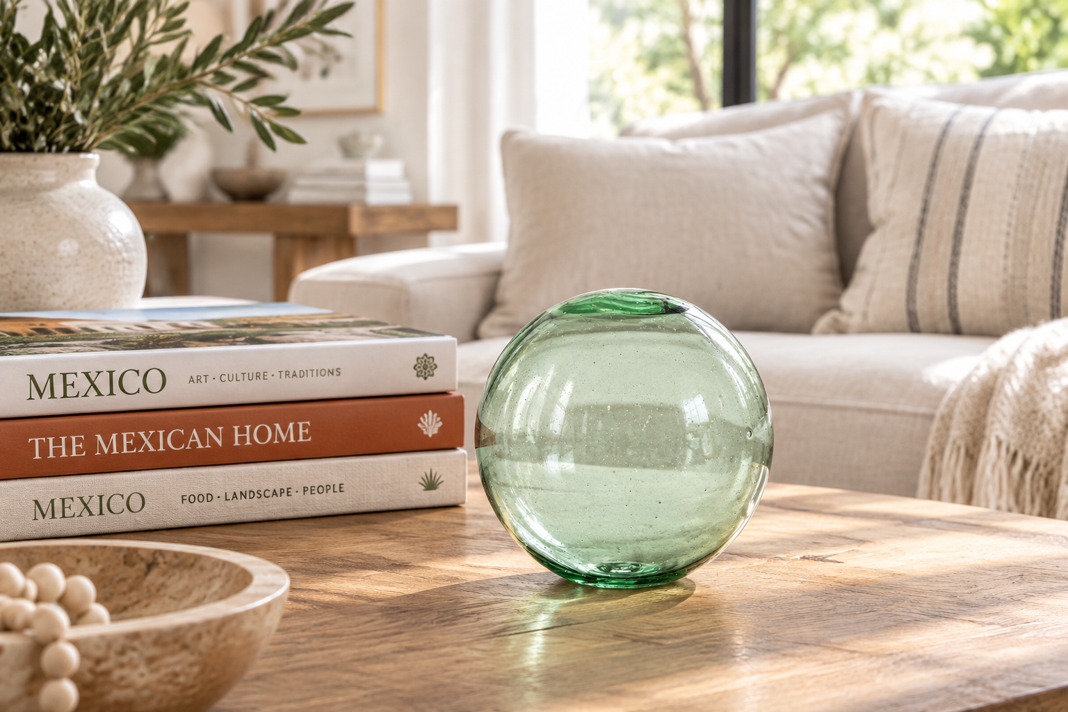 Mint 4.5-inch Glass Ball-Worldly Goods Too