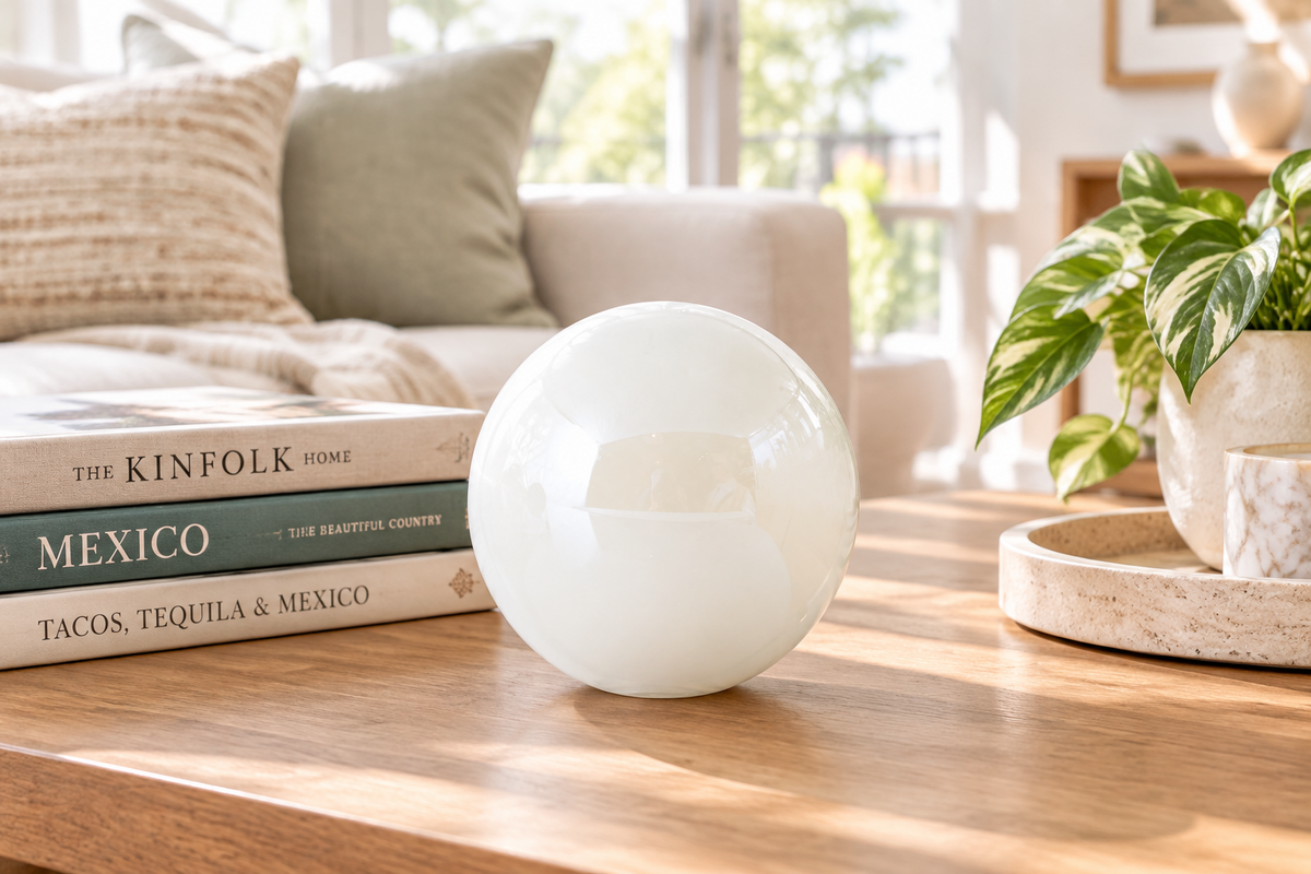 White Pearl 4.5-inch Glass Ball