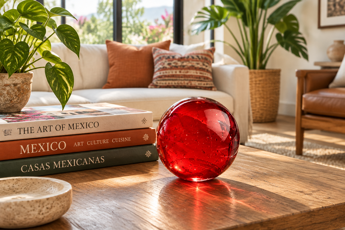 Ruby 4.5-inch Glass Ball