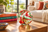 Red & Green Swirl Clear 4.5-inch Glass Ball-Worldly Goods Too