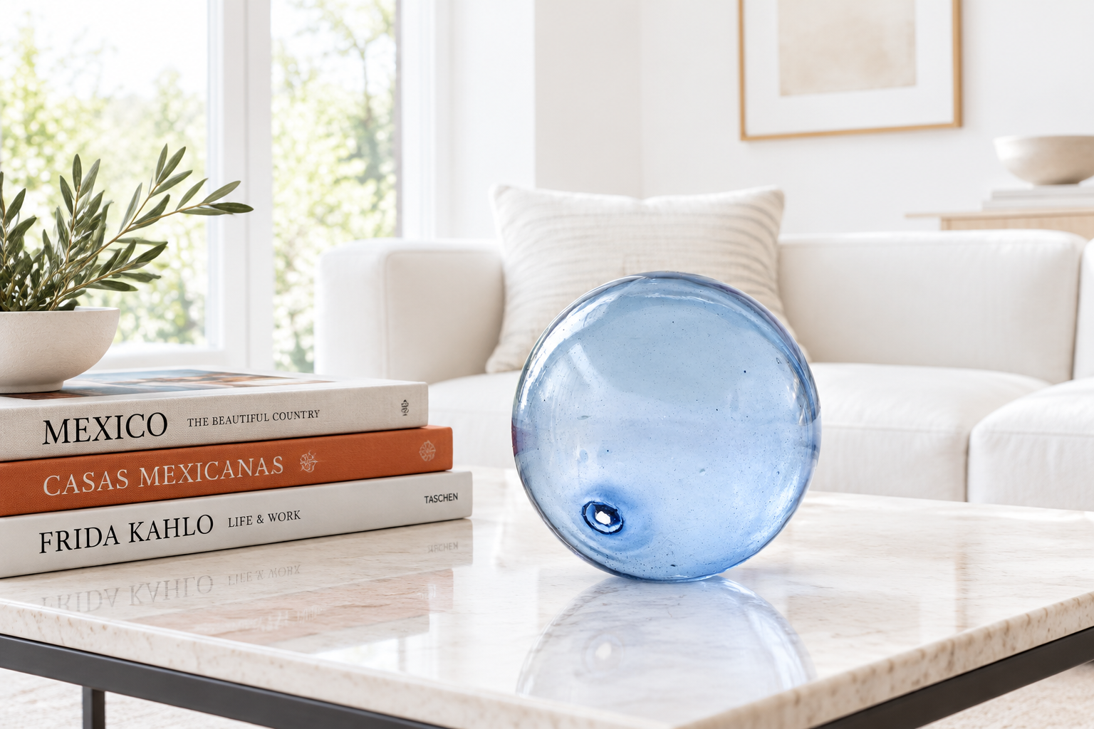 Denim 6-inch Glass Ball-Worldly Goods Too