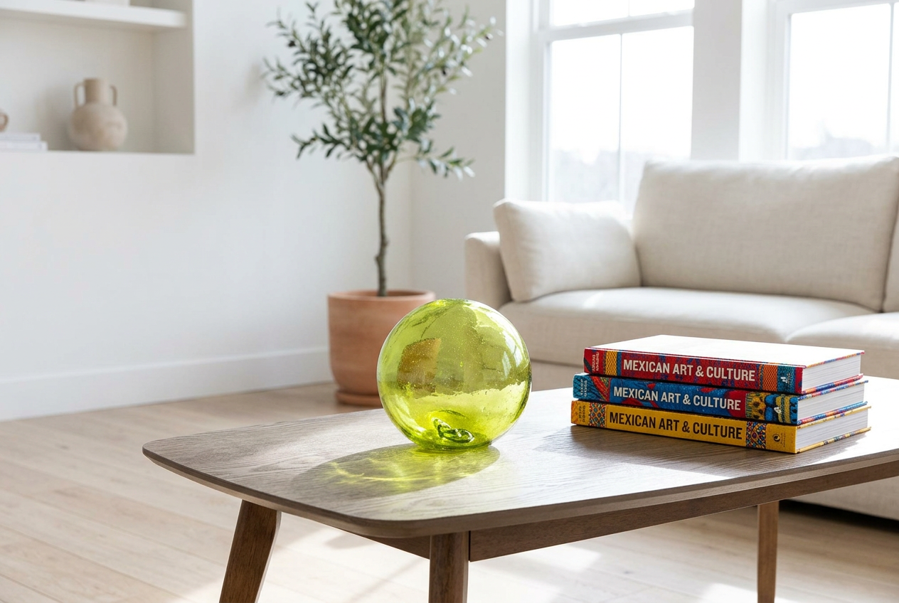 Lime 6-inch Glass Ball-Worldly Goods Too