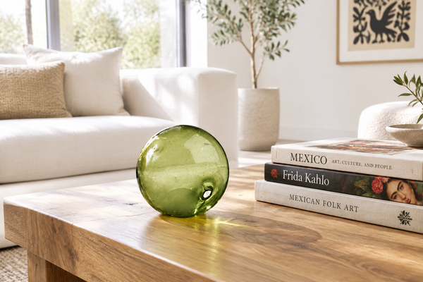 Olive 6-inch Glass Ball-Worldly Goods Too