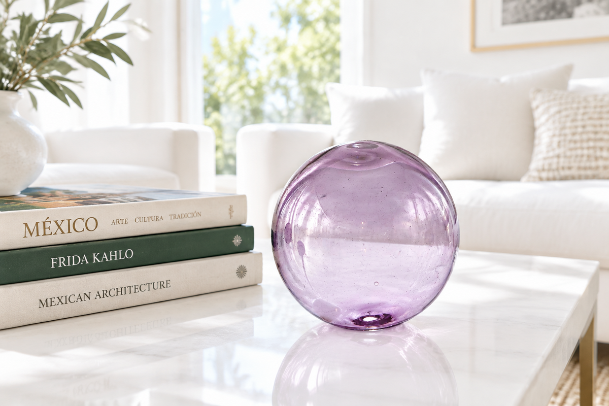 Lavender 6-inch Glass Ball-Worldly Goods Too