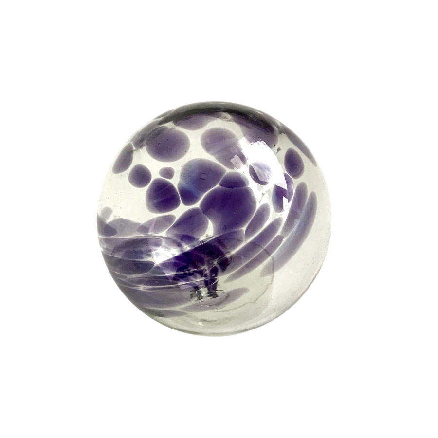 3"  DOT & DASH-EGGPLANT Glass Ball - Worldly Goods Too