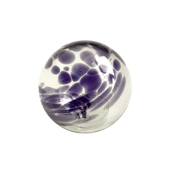 3"  DOT & DASH-EGGPLANT Glass Ball - Worldly Goods Too