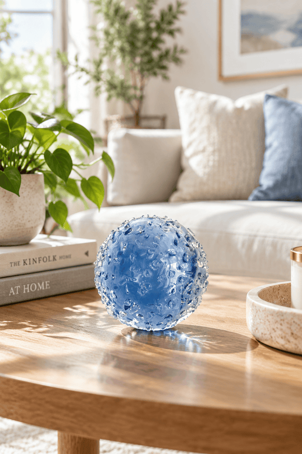Denim Iced 3-inch Glass Ball-Worldly Goods Too