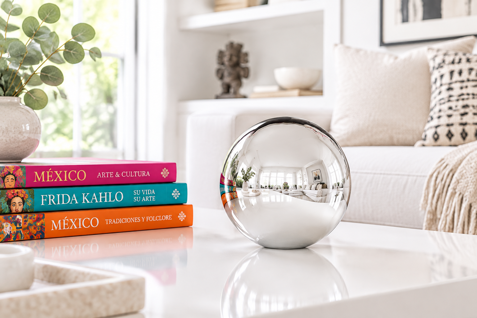 Silver Plated 6-inch Glass Ball