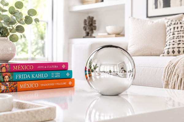 Silver Plated 6-inch Glass Ball-Worldly Goods Too