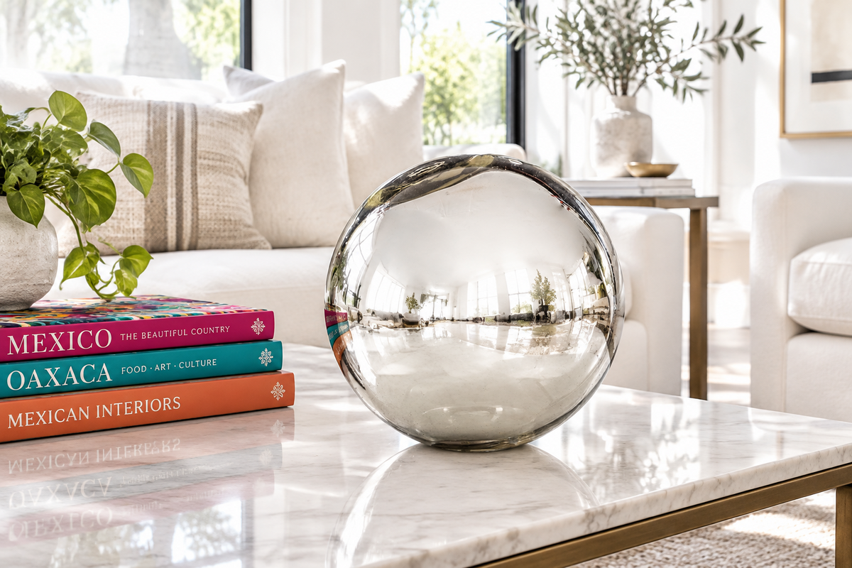 Silver plates 13-inch Glass Ball