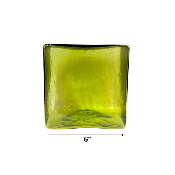 Lime 6-inch Hollow Glass Cube-Worldly Goods Too
