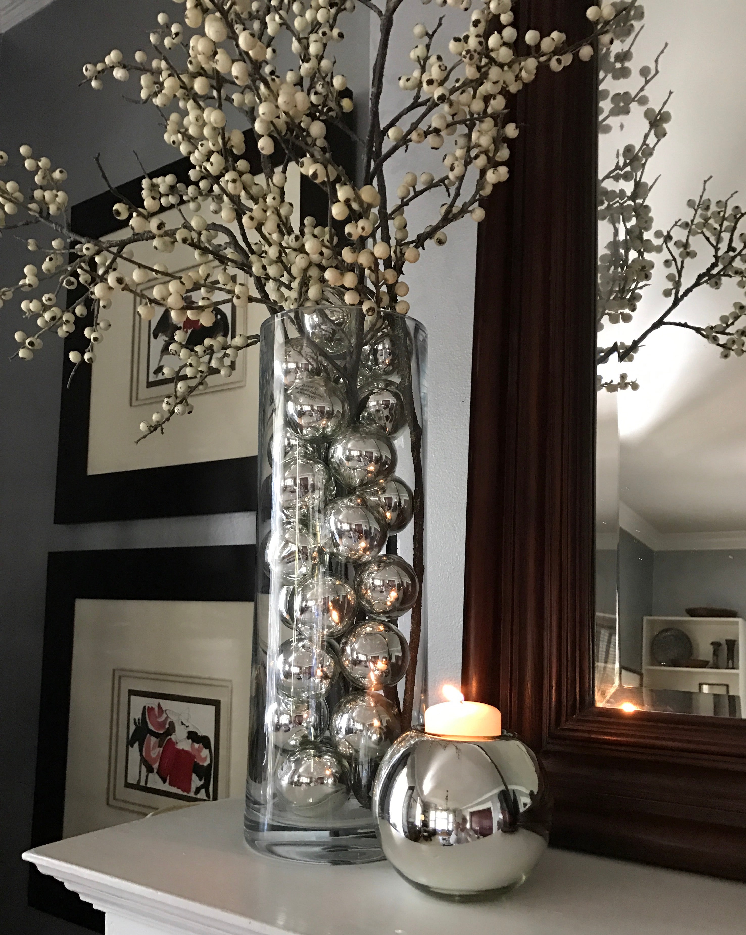 Silver Votive Decorative Glass Balls - Worldly Goods Too