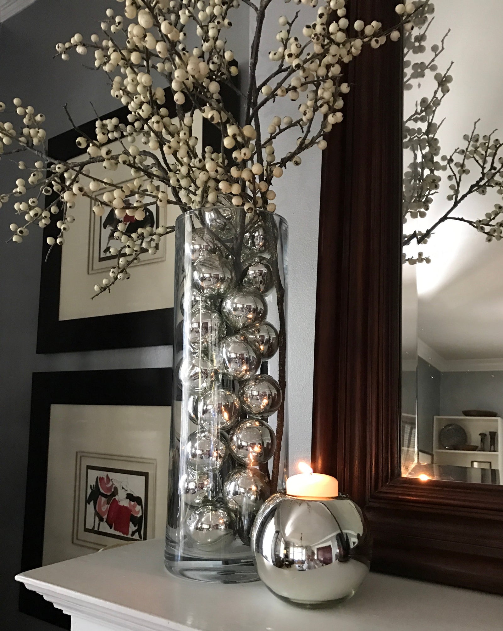 Silver Votive Decorative Glass Balls - Worldly Goods Too