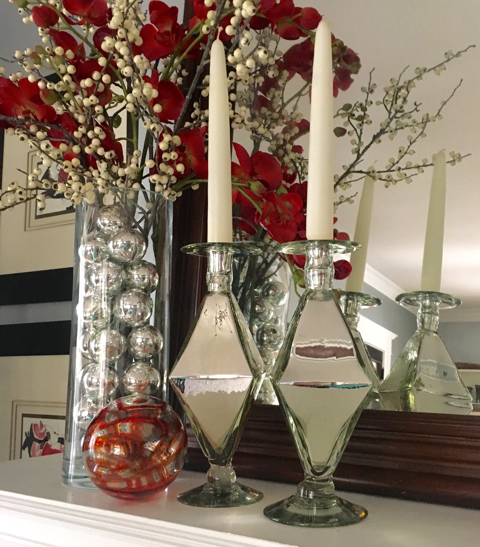 DIAMOND CNDLSTCK/PR SIL.-SALE - Worldly Goods Too