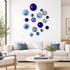Moody Blues Decorative Glass Balls, Wall Art Decor-17Pc