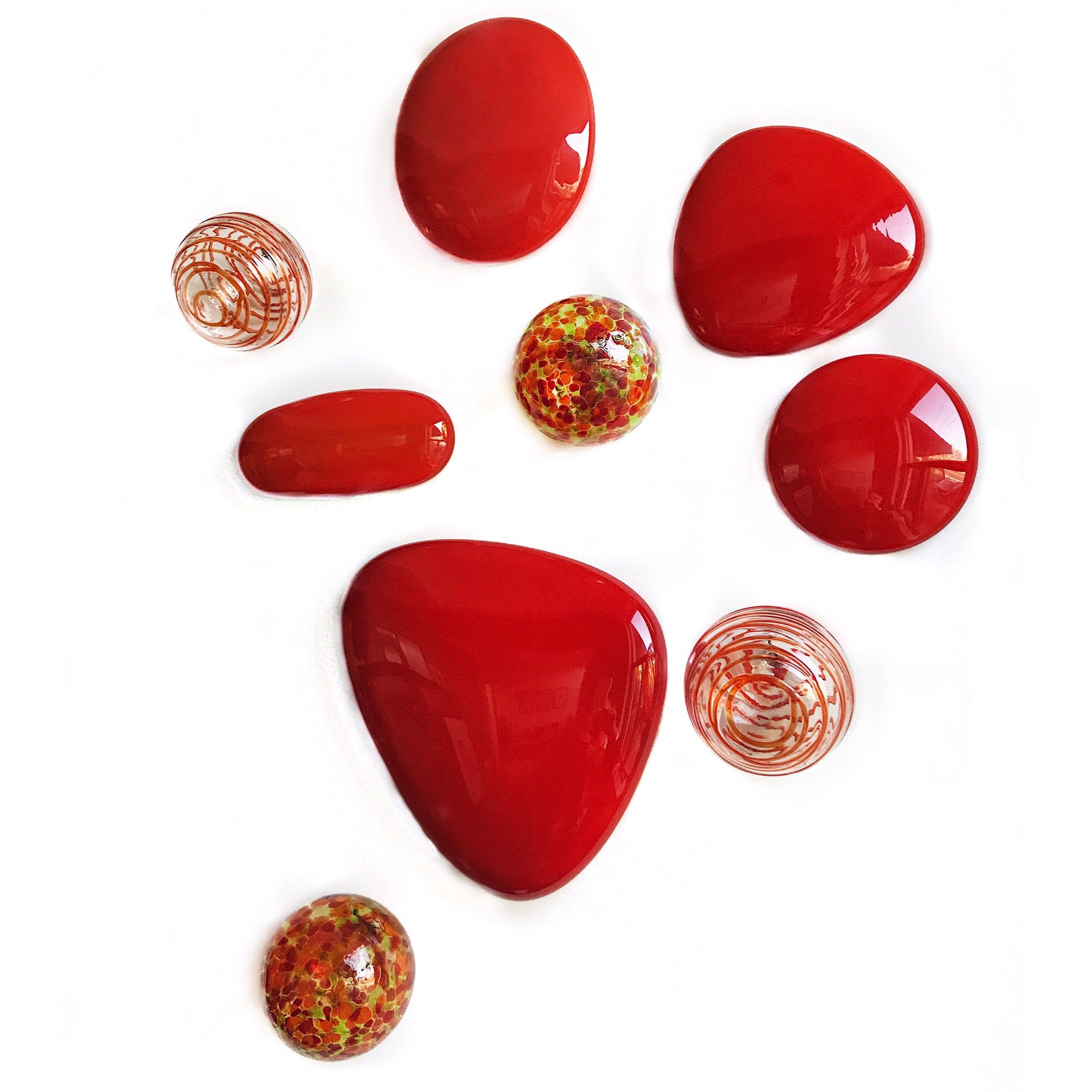 9 PC.WW STONES&Decorative Glass Balls-MELON - Worldly Goods Too