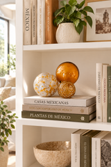 AMBER Decorative Glass Balls set of 3